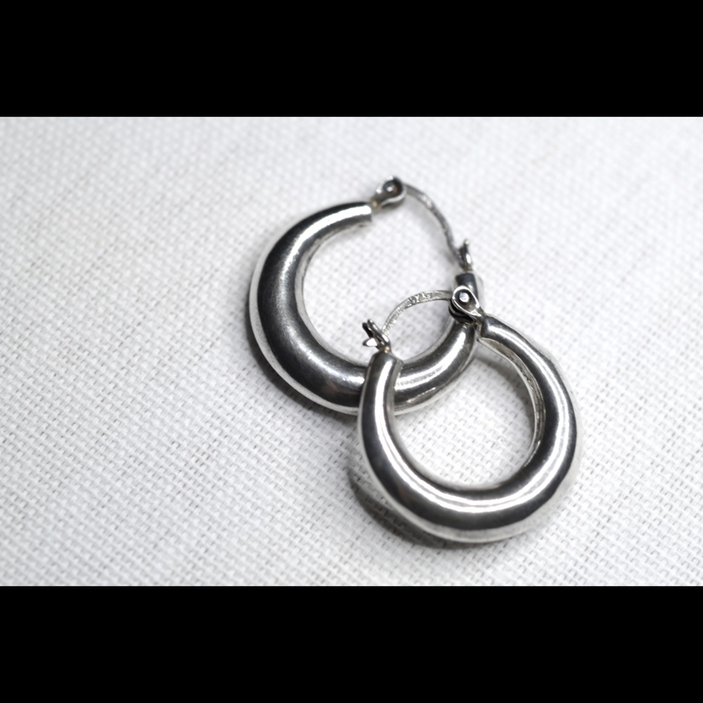 Retro sterling silver bubble hoops